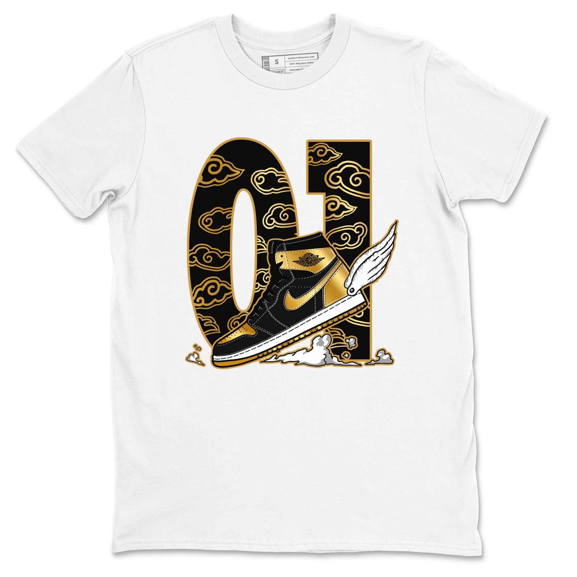 Fly To The Clouds snkmatch Tees - Air Jordan 1 Black Metallic Gold