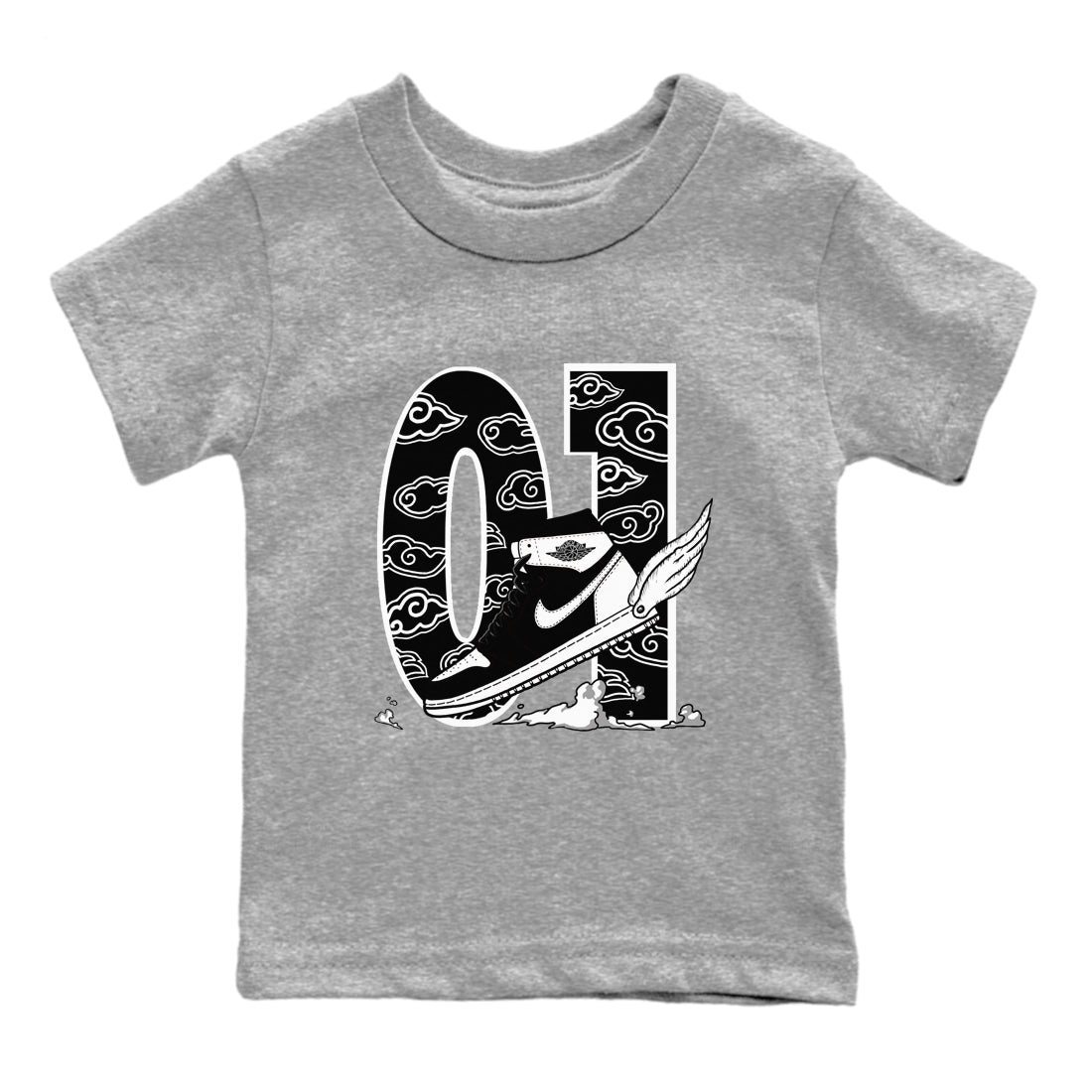 Fly To The Clouds snkmatch Tees Kids - Air Jordan 1 Black White