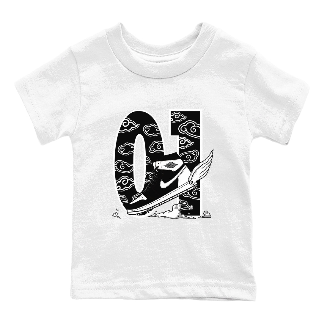 Fly To The Clouds snkmatch Tees Kids - Air Jordan 1 Black White