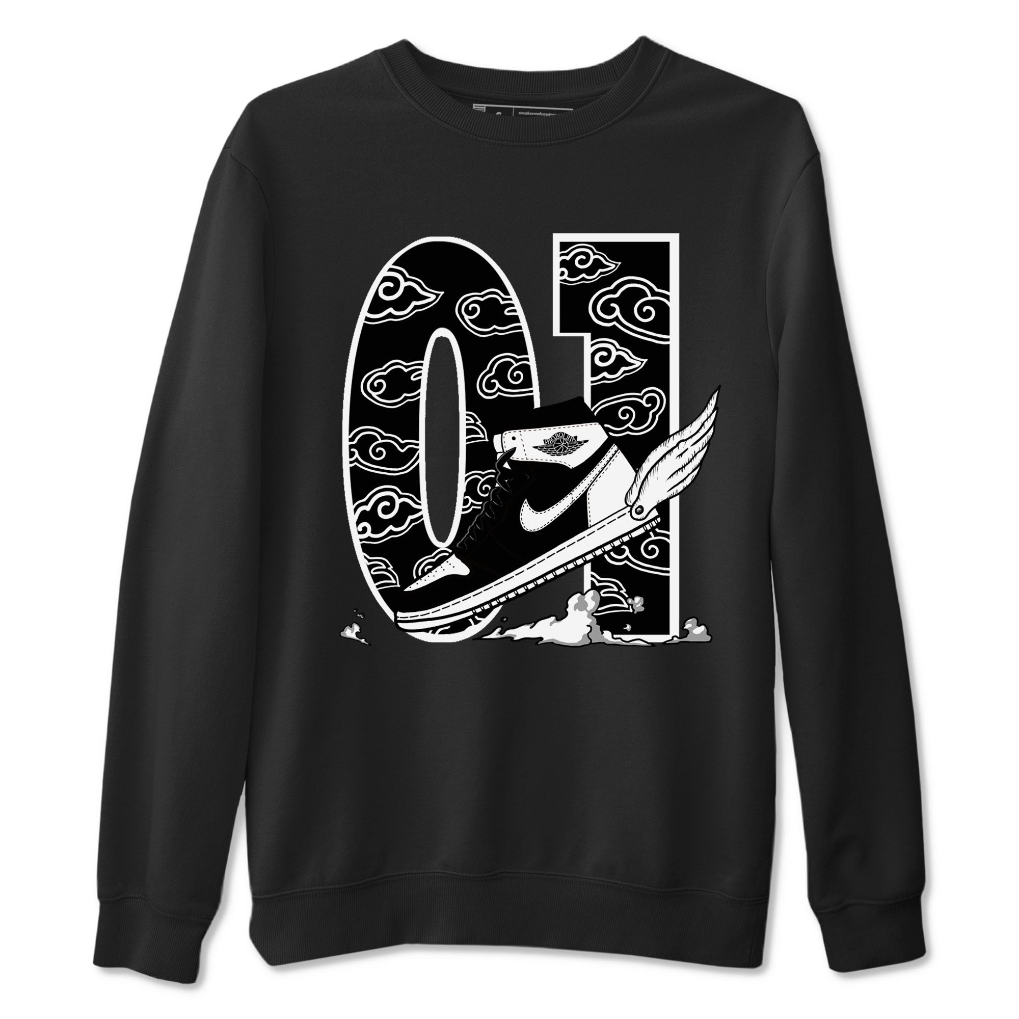 Fly To The Clouds snkmatch Tees - Air Jordan 1 Black White