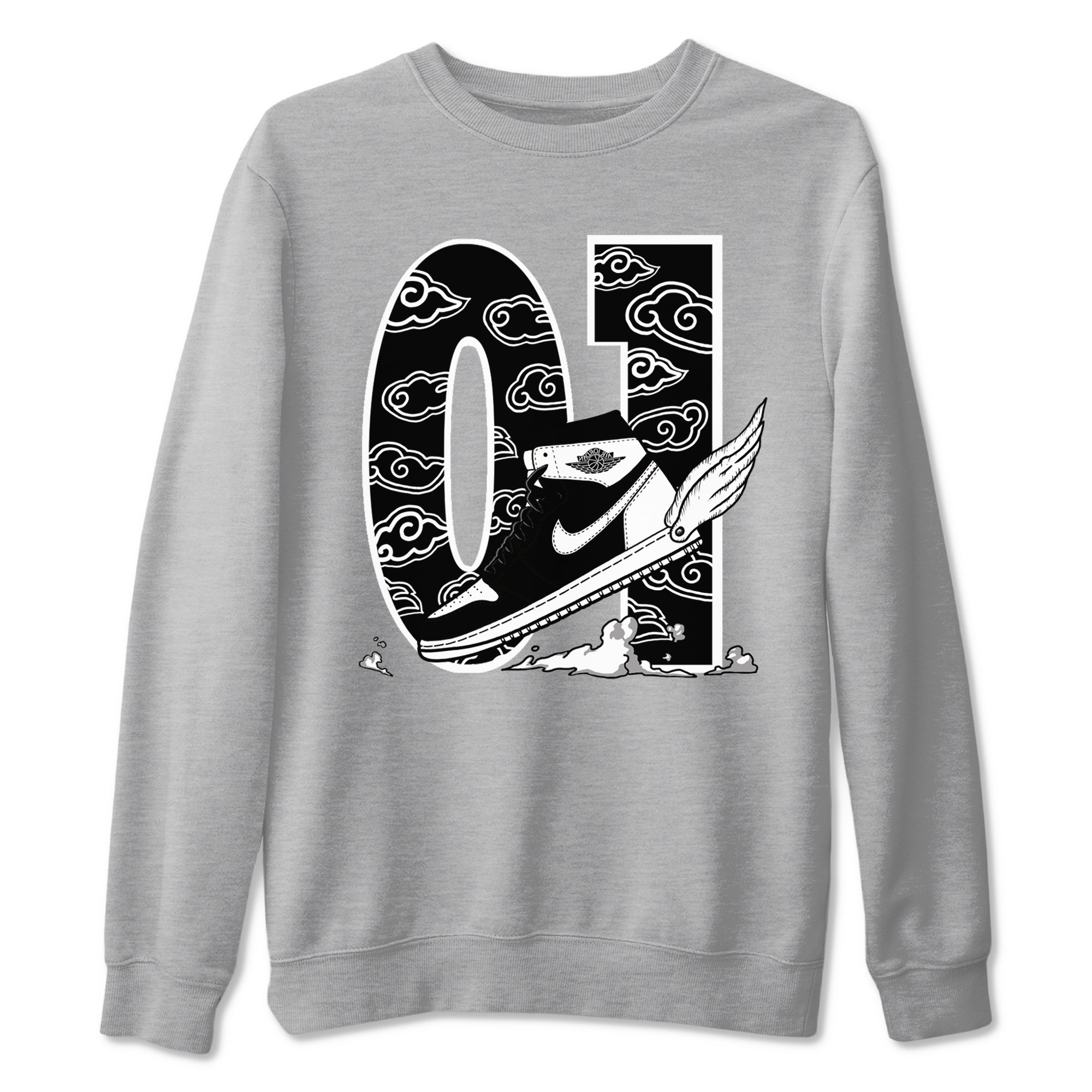 Fly To The Clouds snkmatch Tees - Air Jordan 1 Black White
