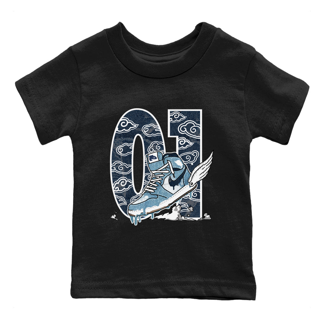 Fly To The Clouds snkmatch Tees Kids - Air Jordan 1 Denim 2024