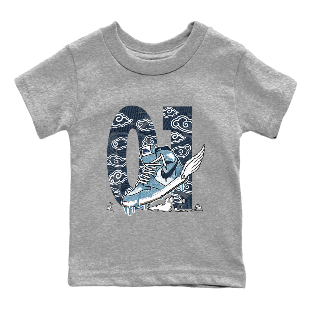 Fly To The Clouds snkmatch Tees Kids - Air Jordan 1 Denim 2024