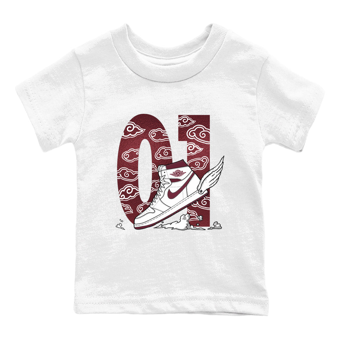 Fly To The Clouds snkmatch Tees Kids - Air Jordan 1 Metallic Burgundy
