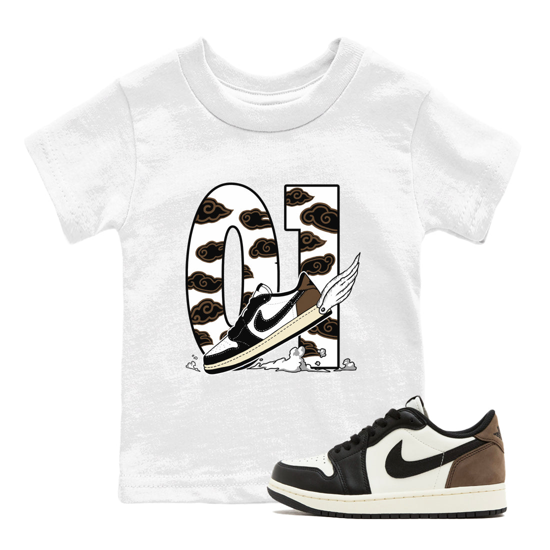 Fly To The Clouds snkmatch Tees Kids - Air Jordan 1 Mocha