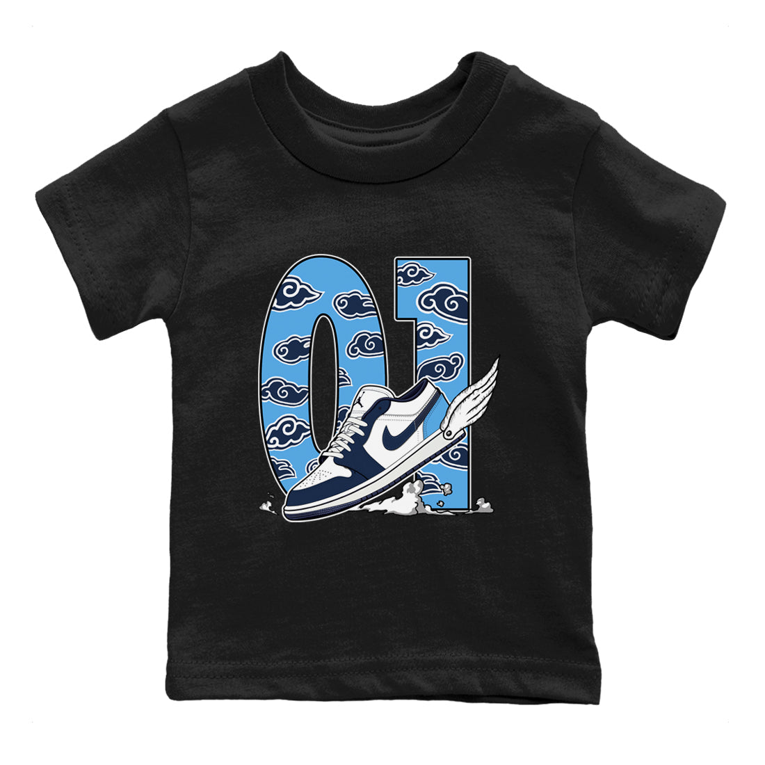 Fly To The Clouds snkmatch Tees Kids - Air Jordan 1 Obsidian