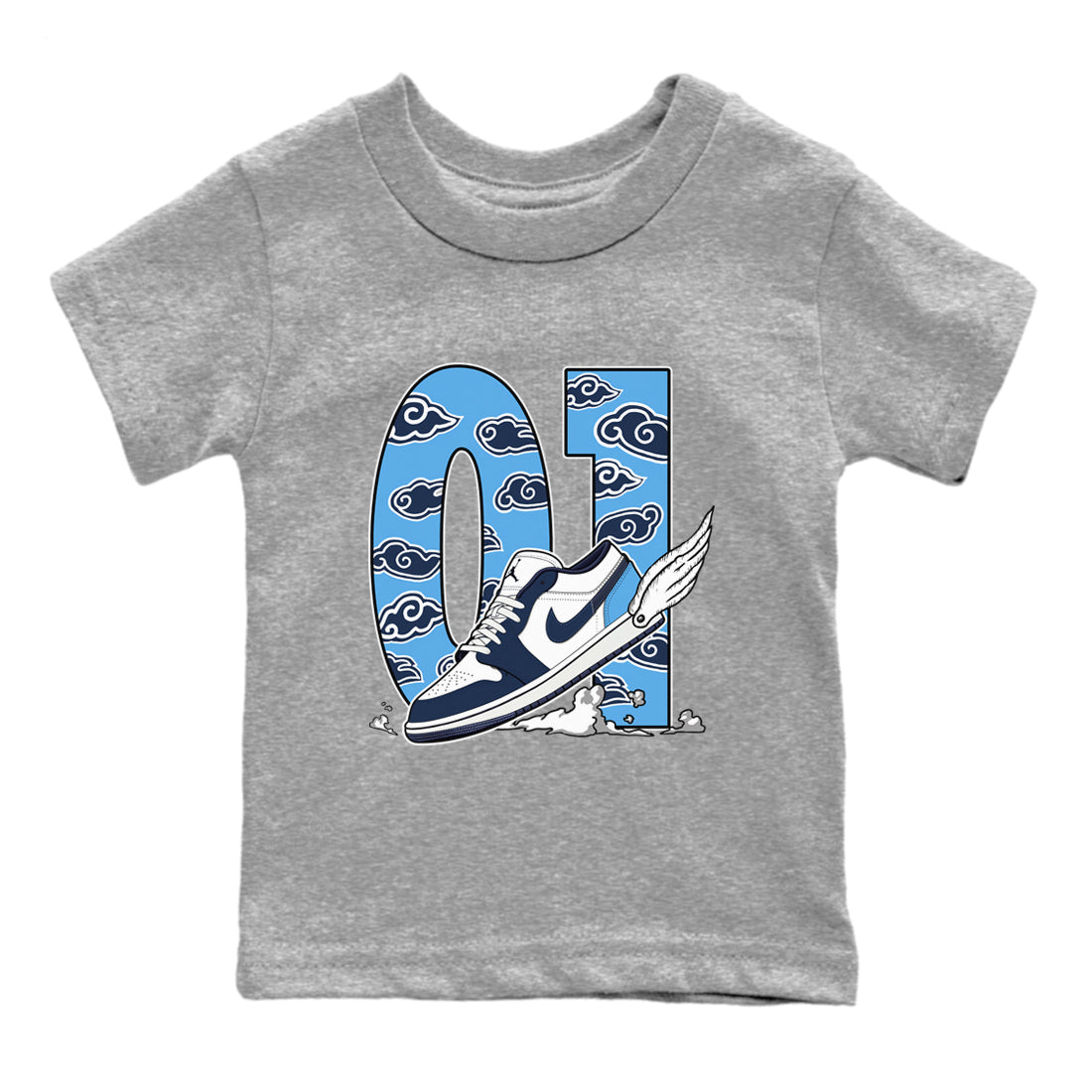 Fly To The Clouds snkmatch Tees Kids - Air Jordan 1 Obsidian