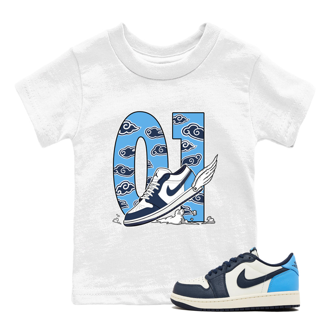 Fly To The Clouds snkmatch Tees Kids - Air Jordan 1 Obsidian