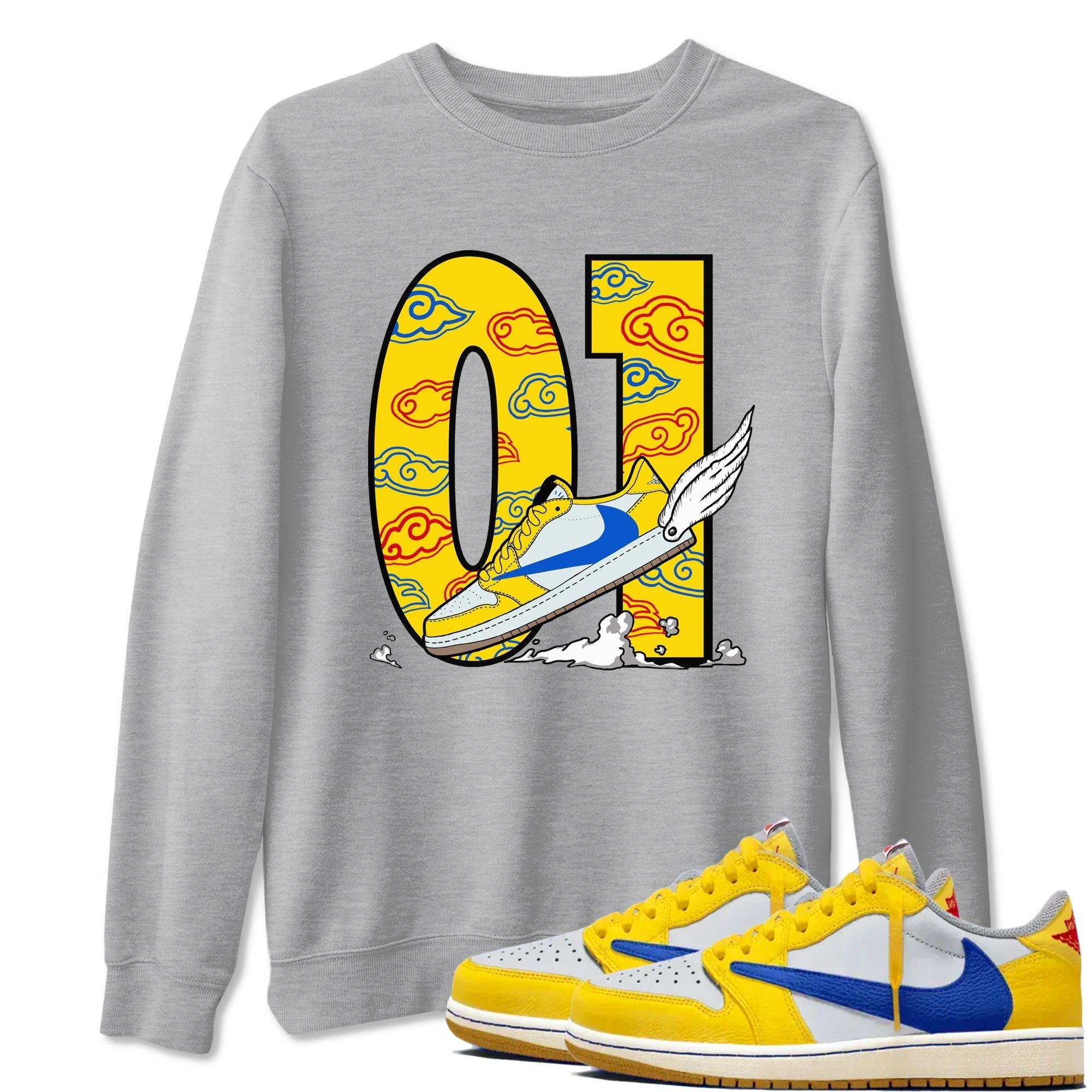 Fly To The Clouds snkmatch Tees - Air Jordan 1 Travis Scott Canary