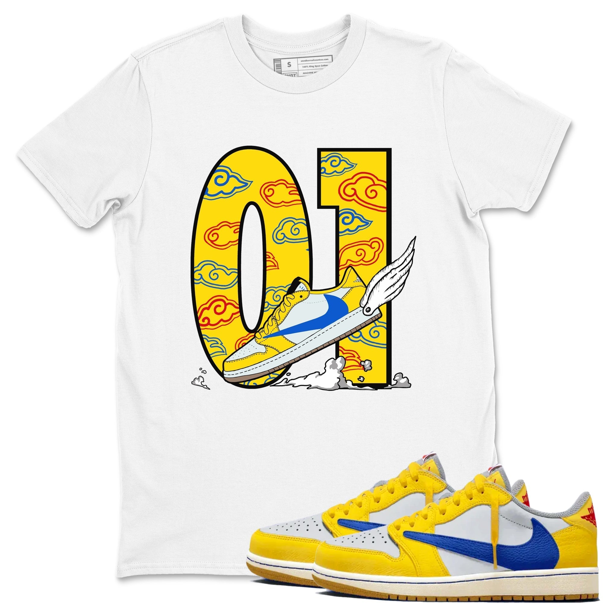 Fly To The Clouds snkmatch Tees - Air Jordan 1 Travis Scott Canary