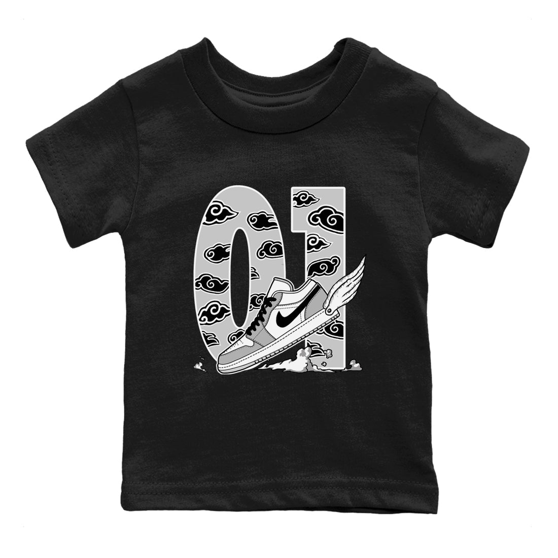 Fly To The Clouds snkmatch Tees Kids - Air Jordan 1 Wolf Grey