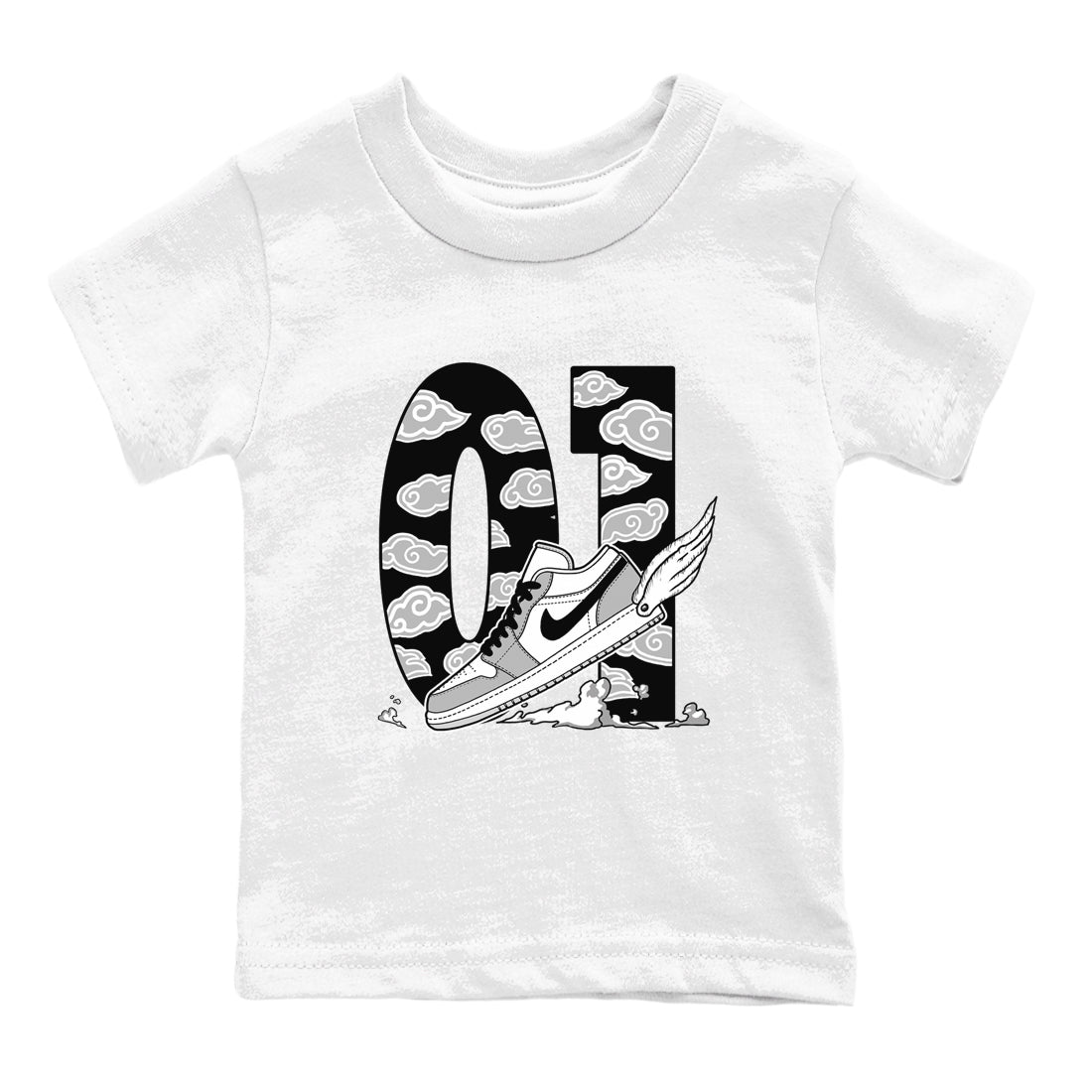 Fly To The Clouds snkmatch Tees Kids - Air Jordan 1 Wolf Grey