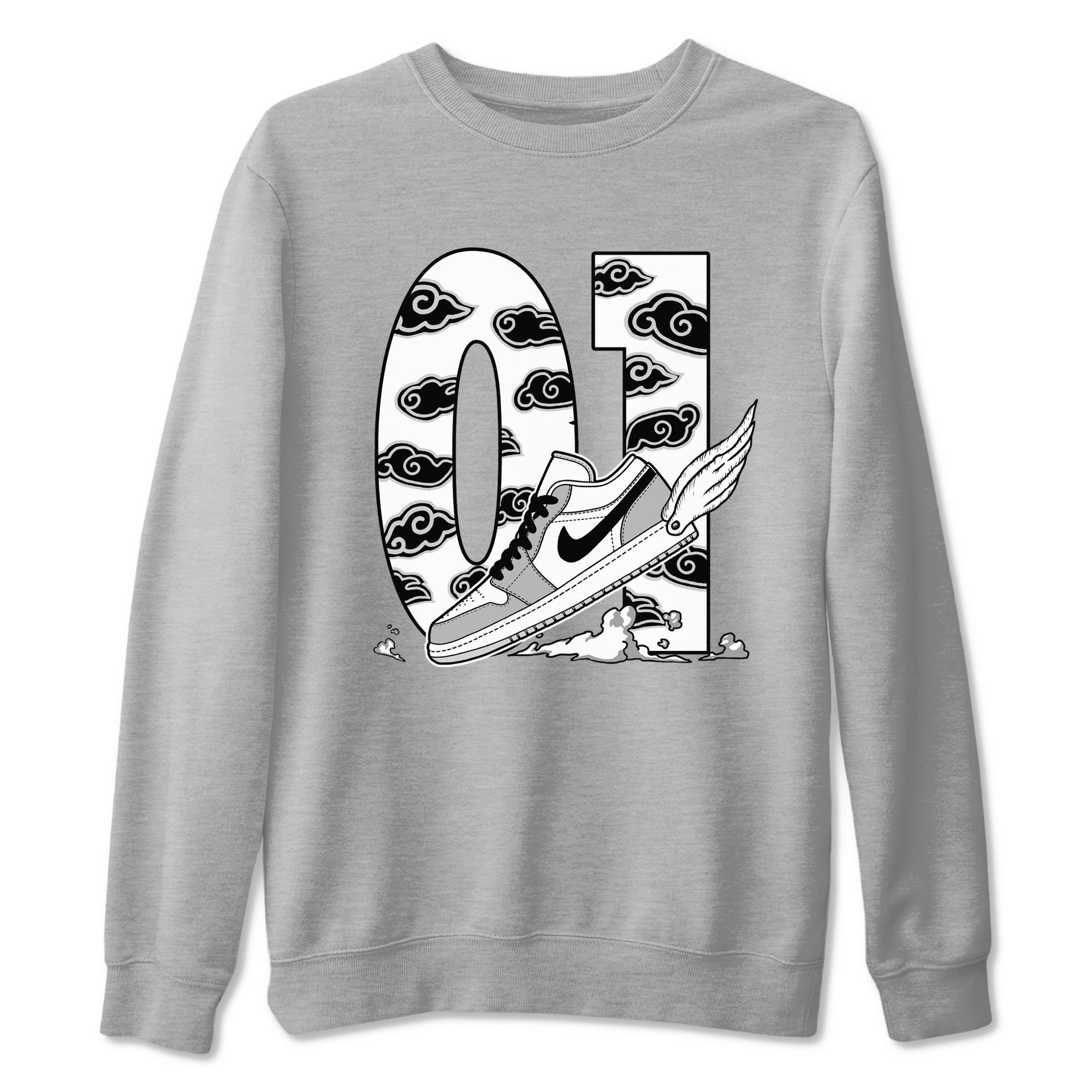 Fly To The Clouds snkmatch Tees - Air Jordan 1 Wolf Grey