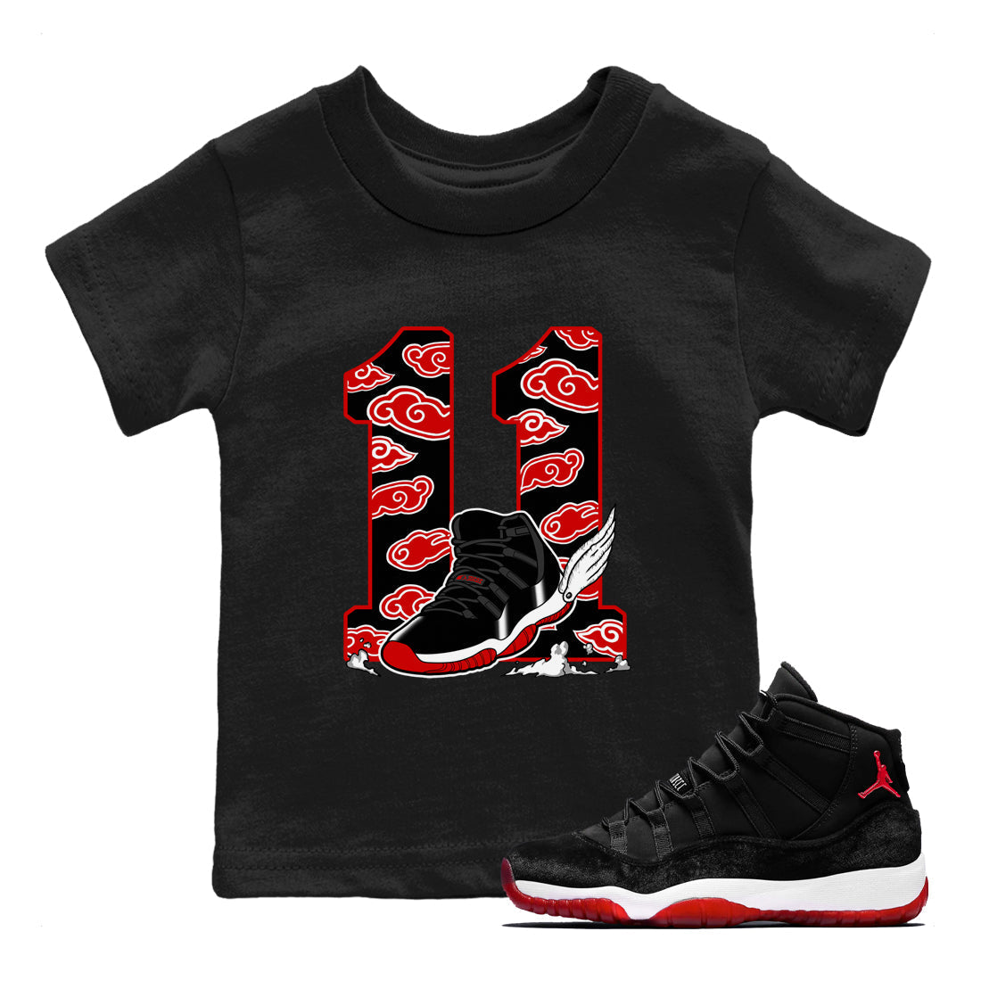 Fly To The Clouds snkmatch Tees Kids - Air Jordan 11 Bred Velvet