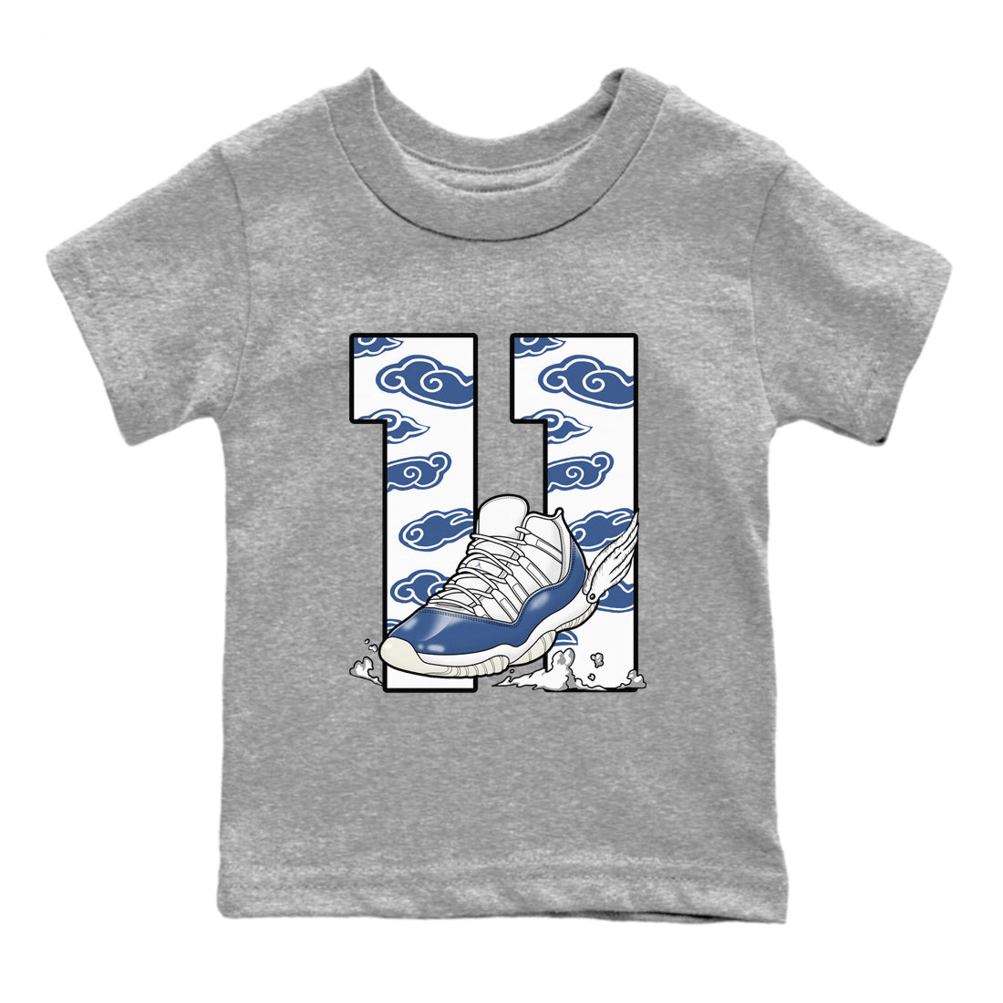 Fly To The Clouds snkmatch Tees Kids - Air Jordan 11 Diffused Blue