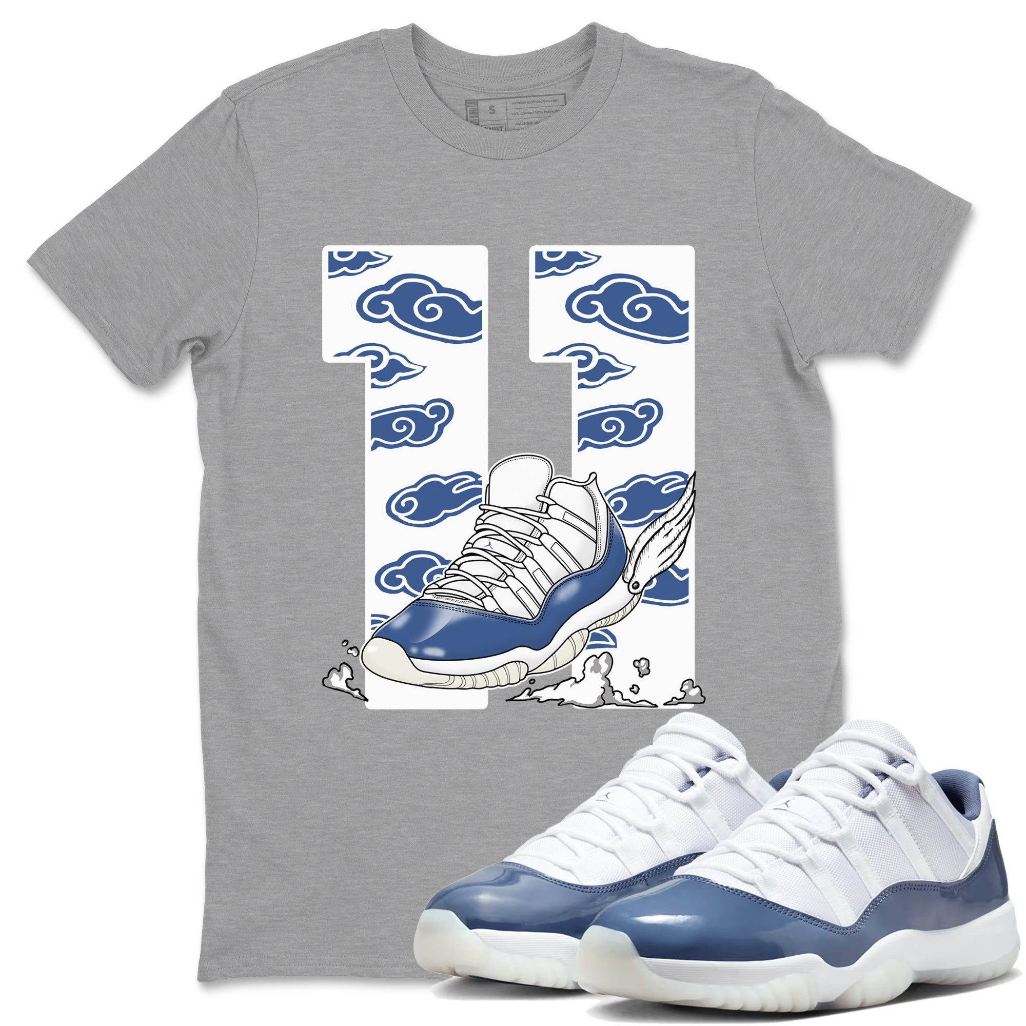 Fly To The Clouds snkmatch Tees - Air Jordan 11 Diffused Blue