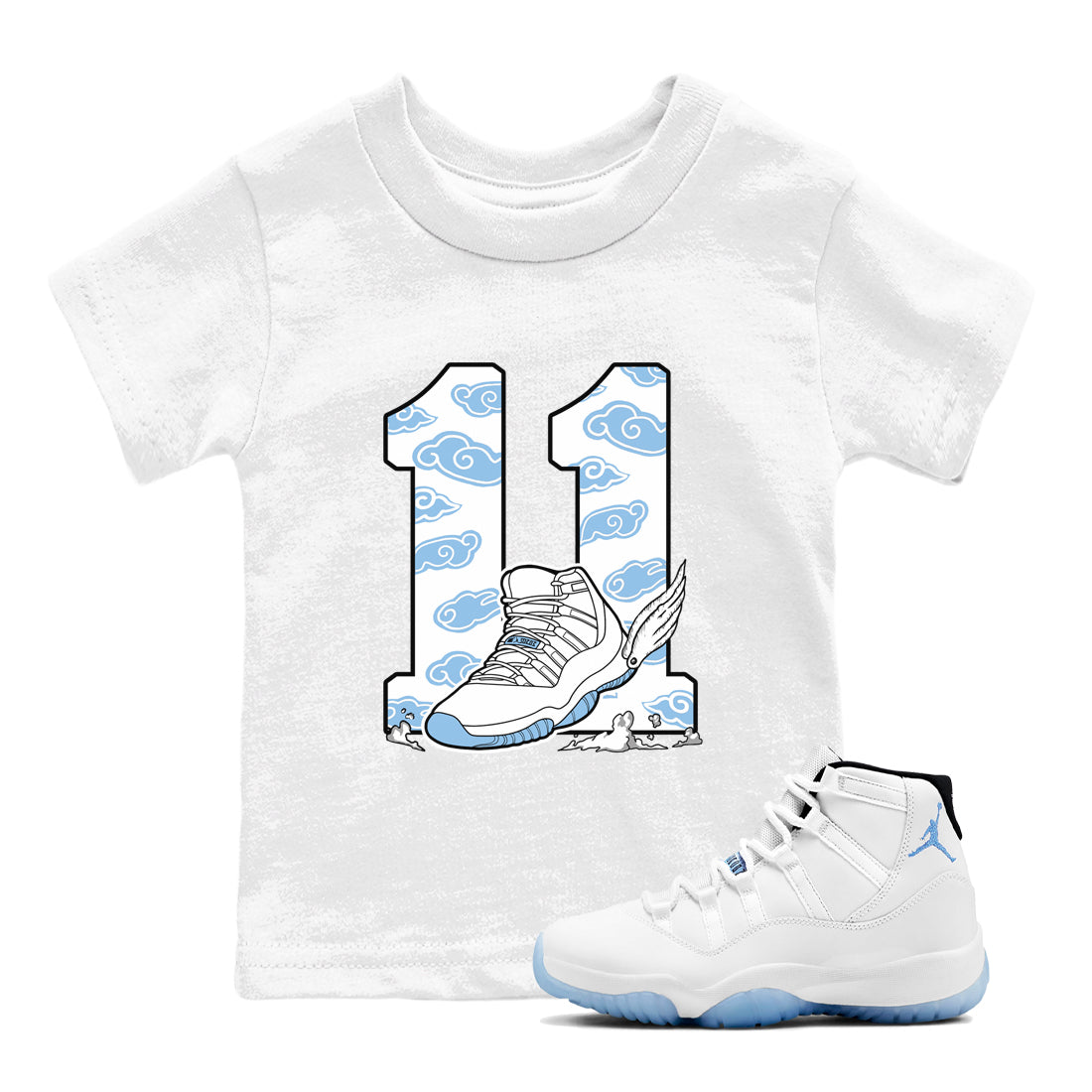 Fly To The Clouds snkmatch Tees Kids - Air Jordan 11 Legend Blue
