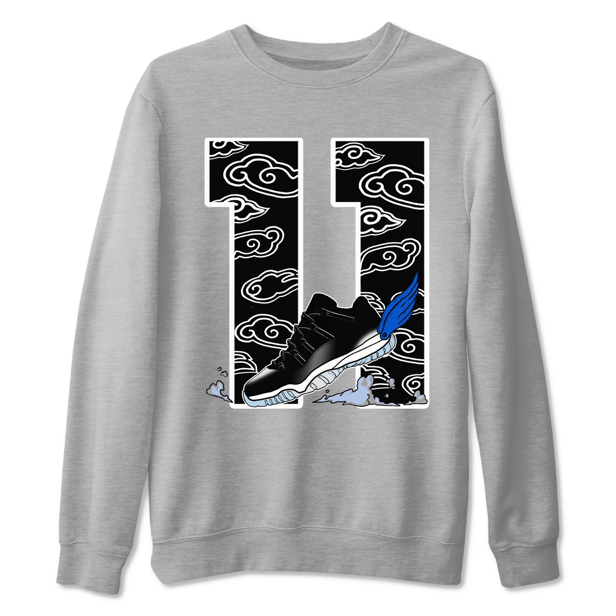 Fly To The Clouds snkmatch Tees - Air Jordan 11 Black and Varsity Royal