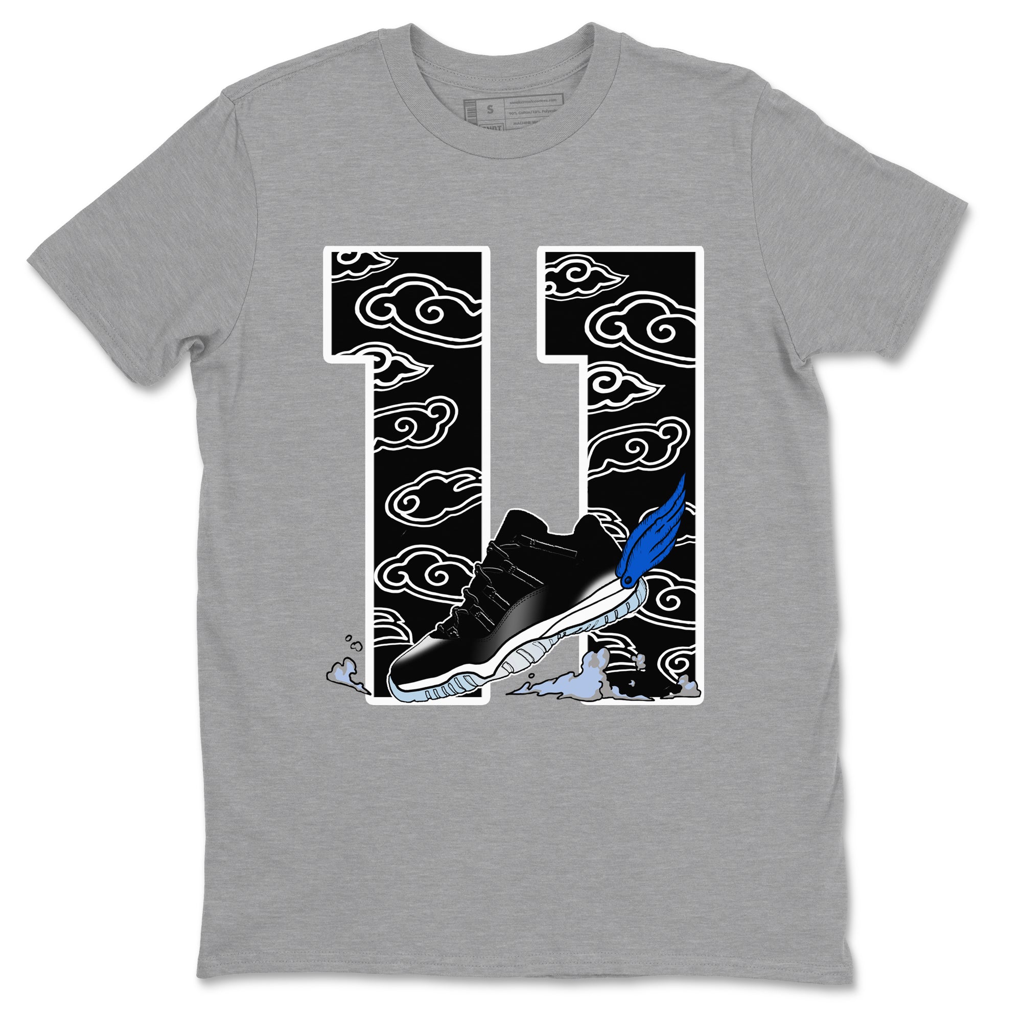 Fly To The Clouds snkmatch Tees - Air Jordan 11 Black and Varsity Royal