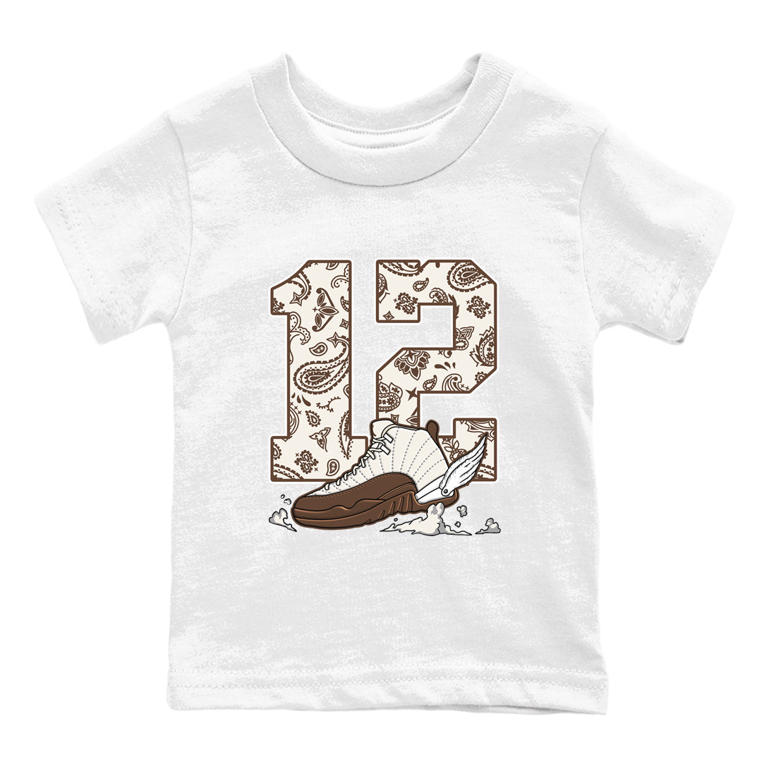 Fly To The Clouds snkmatch Tees Kids - Air Jordan 12 Baroque Brown