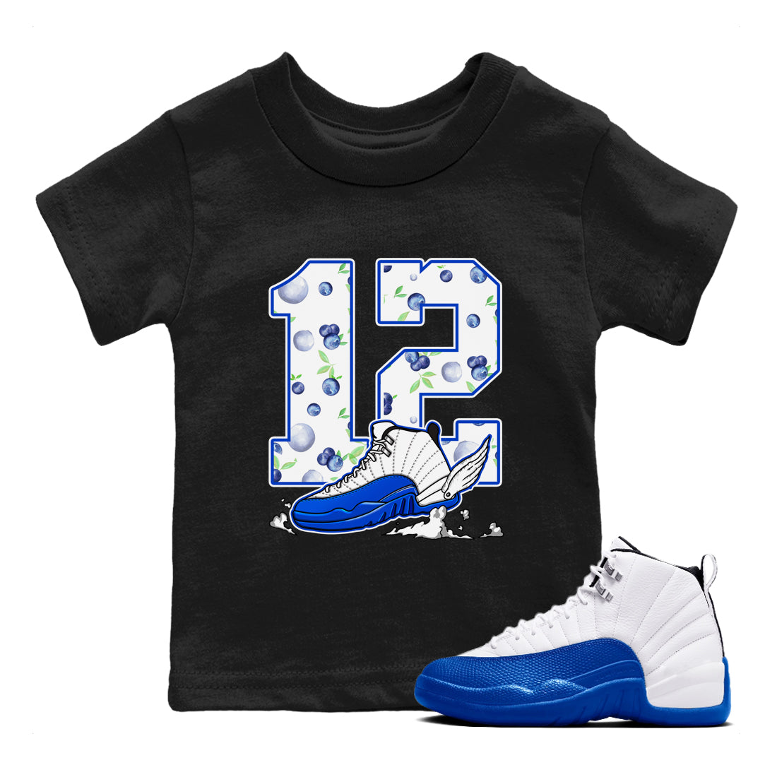 Fly To The Clouds snkmatch Tees Kids - Air Jordan 12 Blueberry