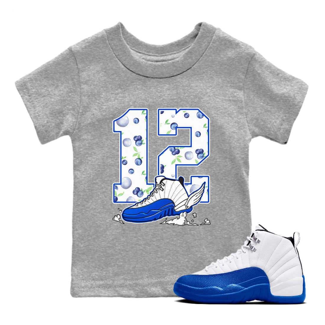 Fly To The Clouds snkmatch Tees Kids - Air Jordan 12 Blueberry