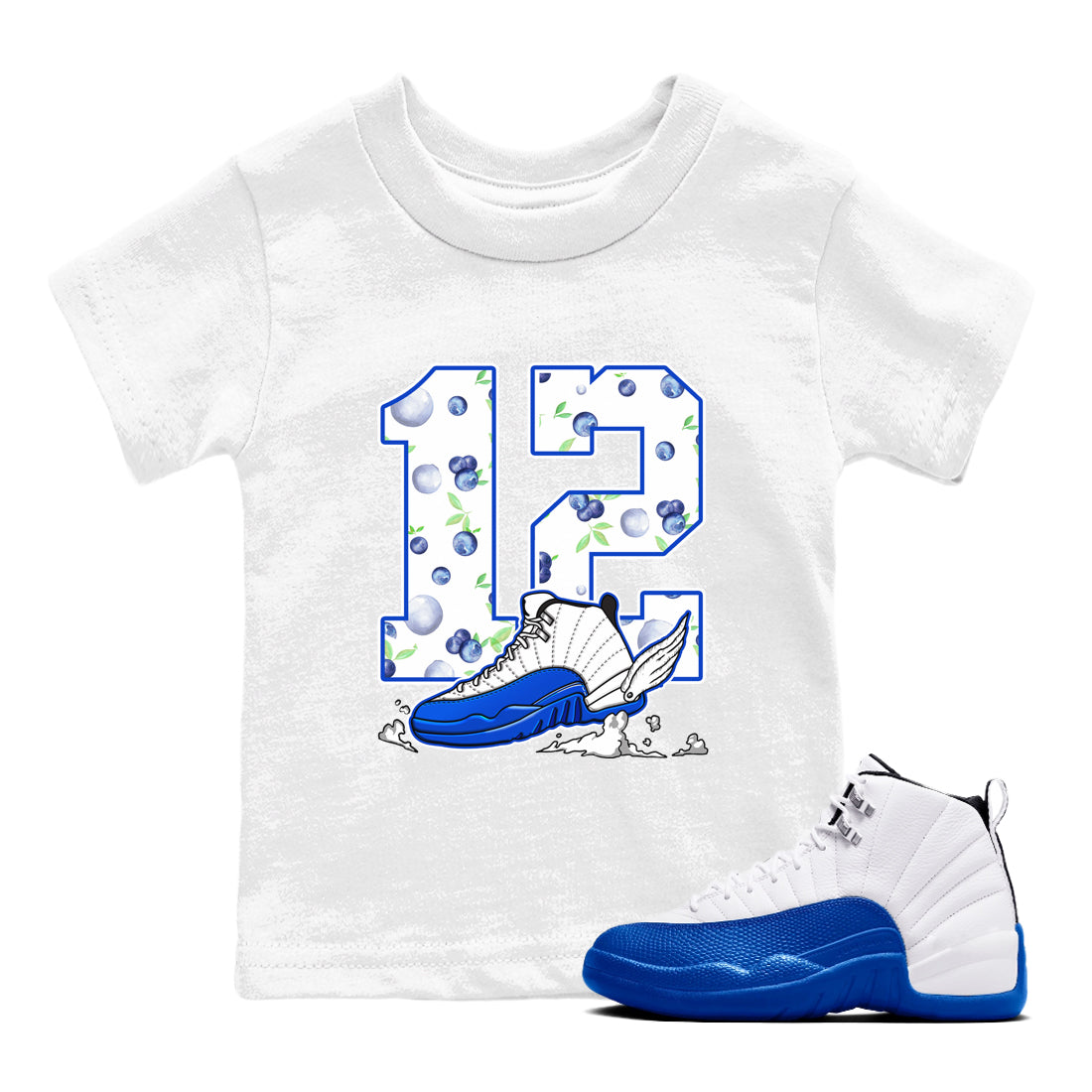 Fly To The Clouds snkmatch Tees Kids - Air Jordan 12 Blueberry