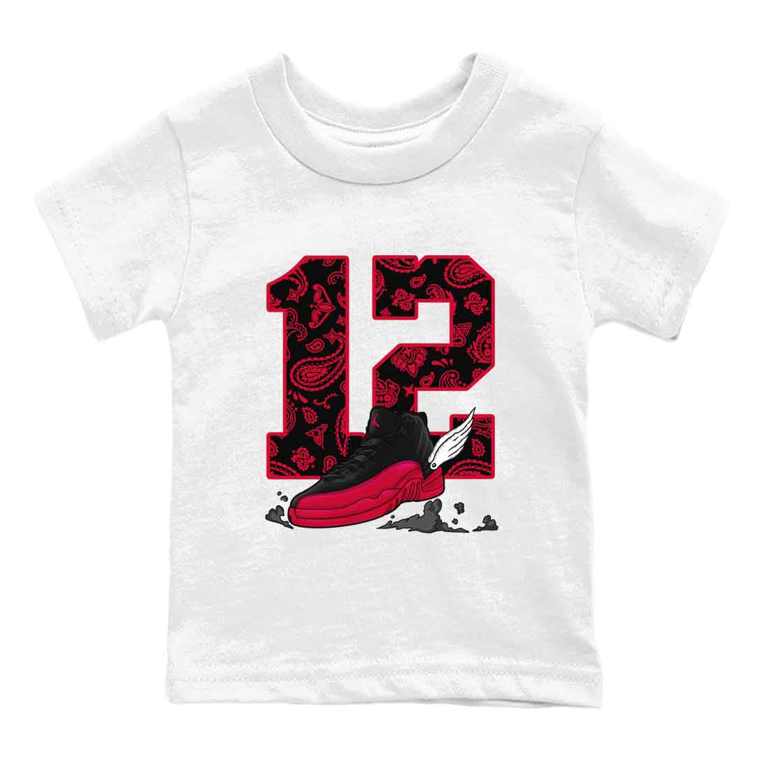Fly To The Clouds snkmatch Tees Kids - Air Jordan 12 Flu Game