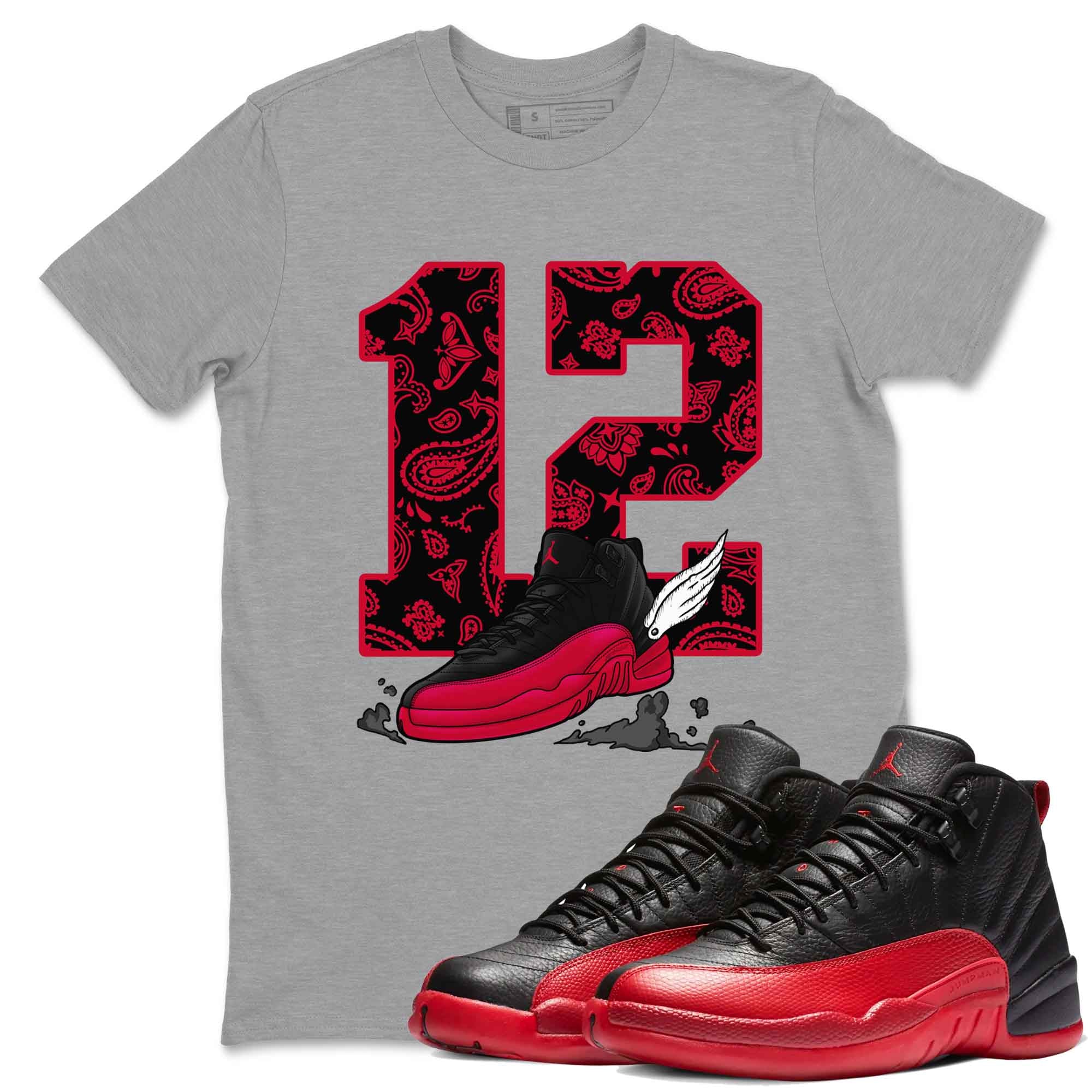 Fly To The Clouds snkmatch Tees - Air Jordan 12 Flu Game