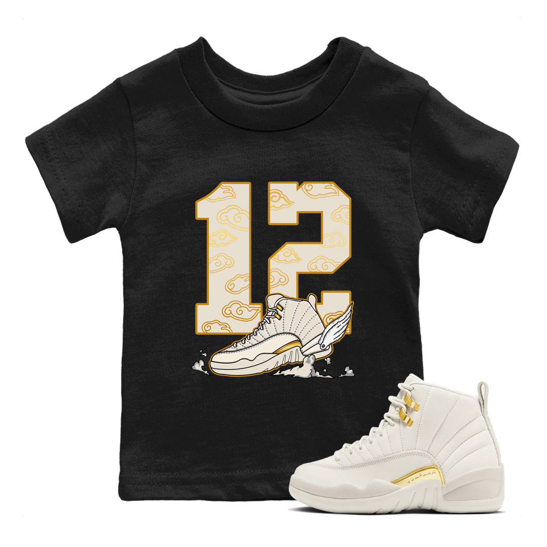 Fly To The Clouds snkmatch Tees Kids - Air Jordan 12 Phantom
