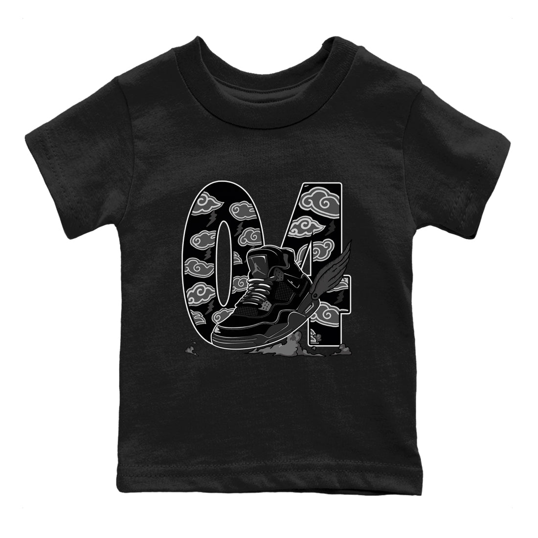 Fly To The Clouds snkmatch Tees Kids - Air Jordan 4 Black Cat