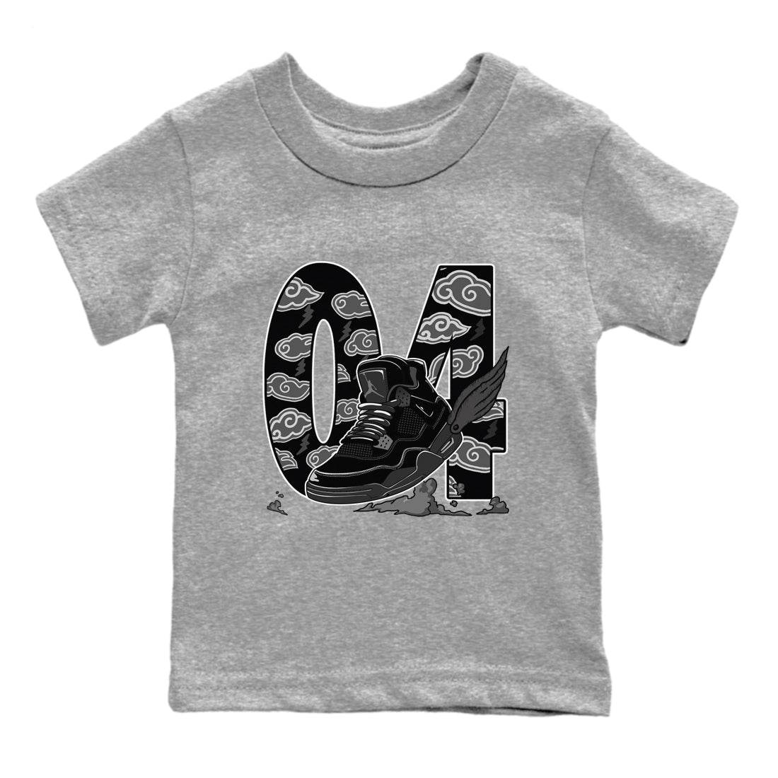 Fly To The Clouds snkmatch Tees Kids - Air Jordan 4 Black Cat
