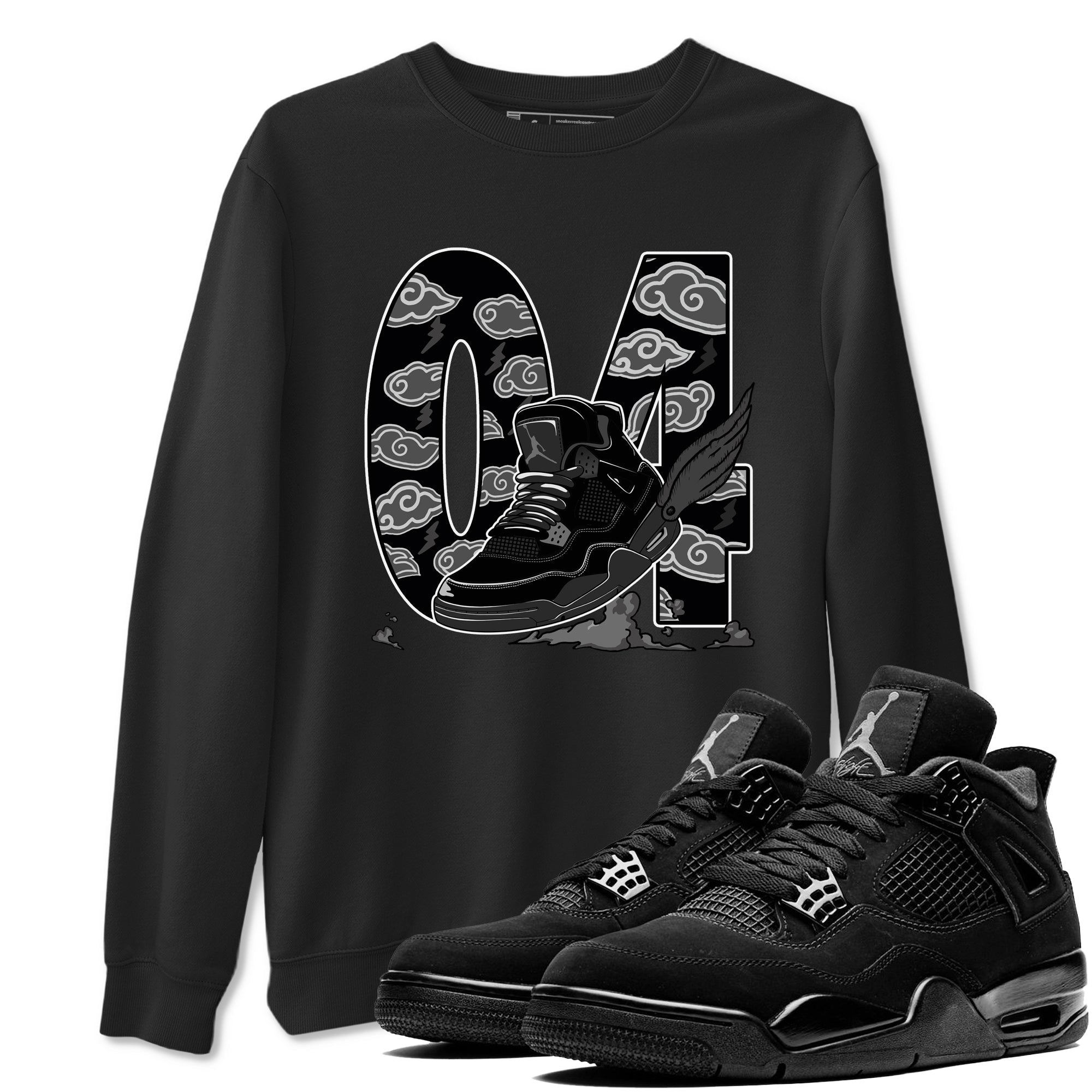 Fly To The Clouds snkmatch Tees - Air Jordan 4 Black Cat