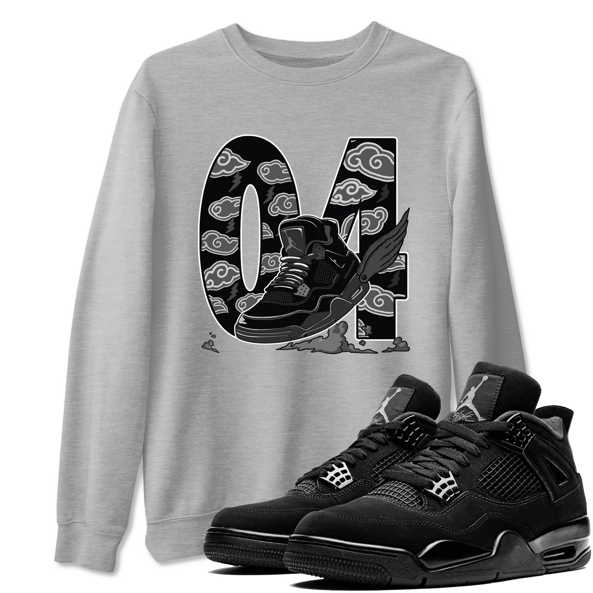 Fly To The Clouds snkmatch Tees - Air Jordan 4 Black Cat