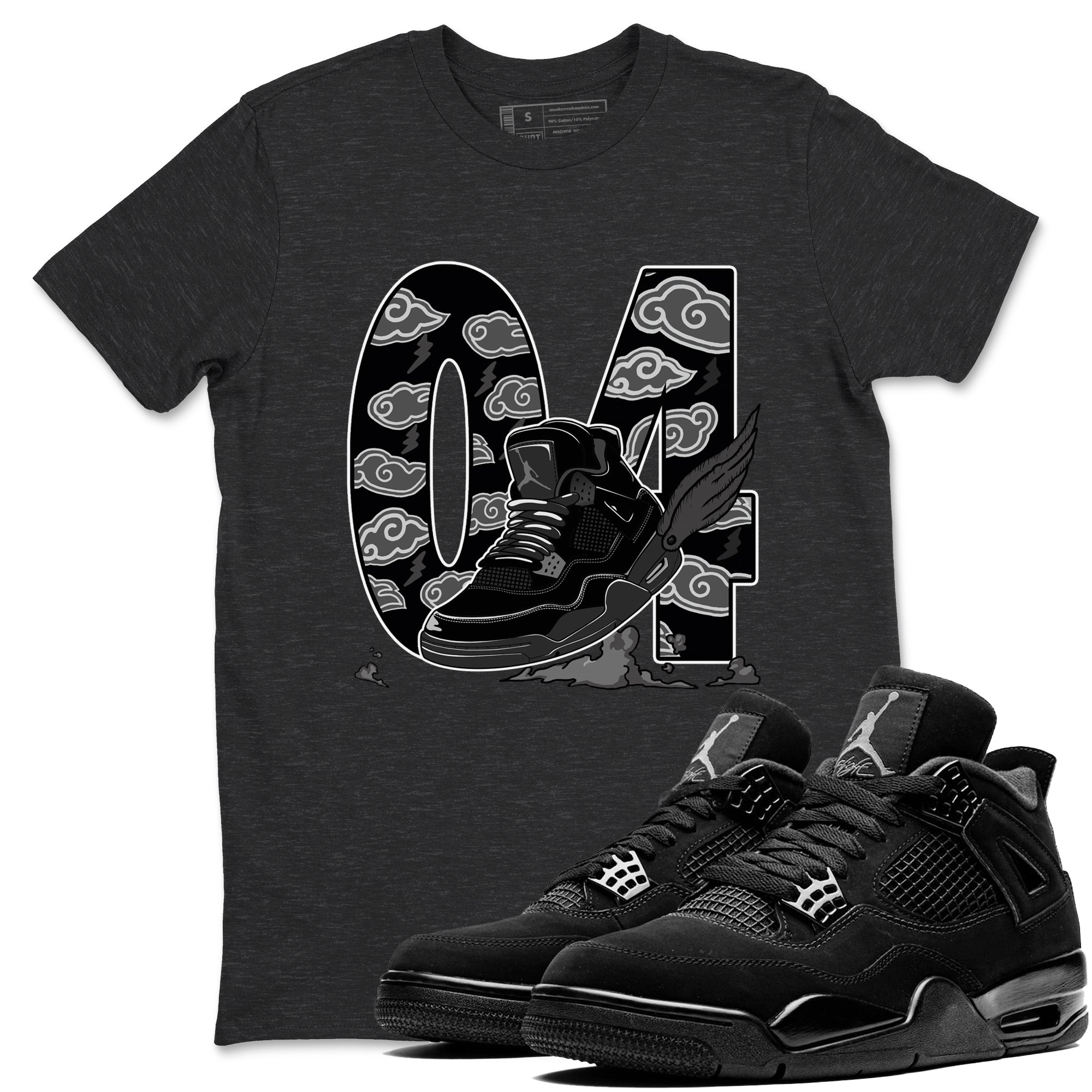 Fly To The Clouds snkmatch Tees - Air Jordan 4 Black Cat