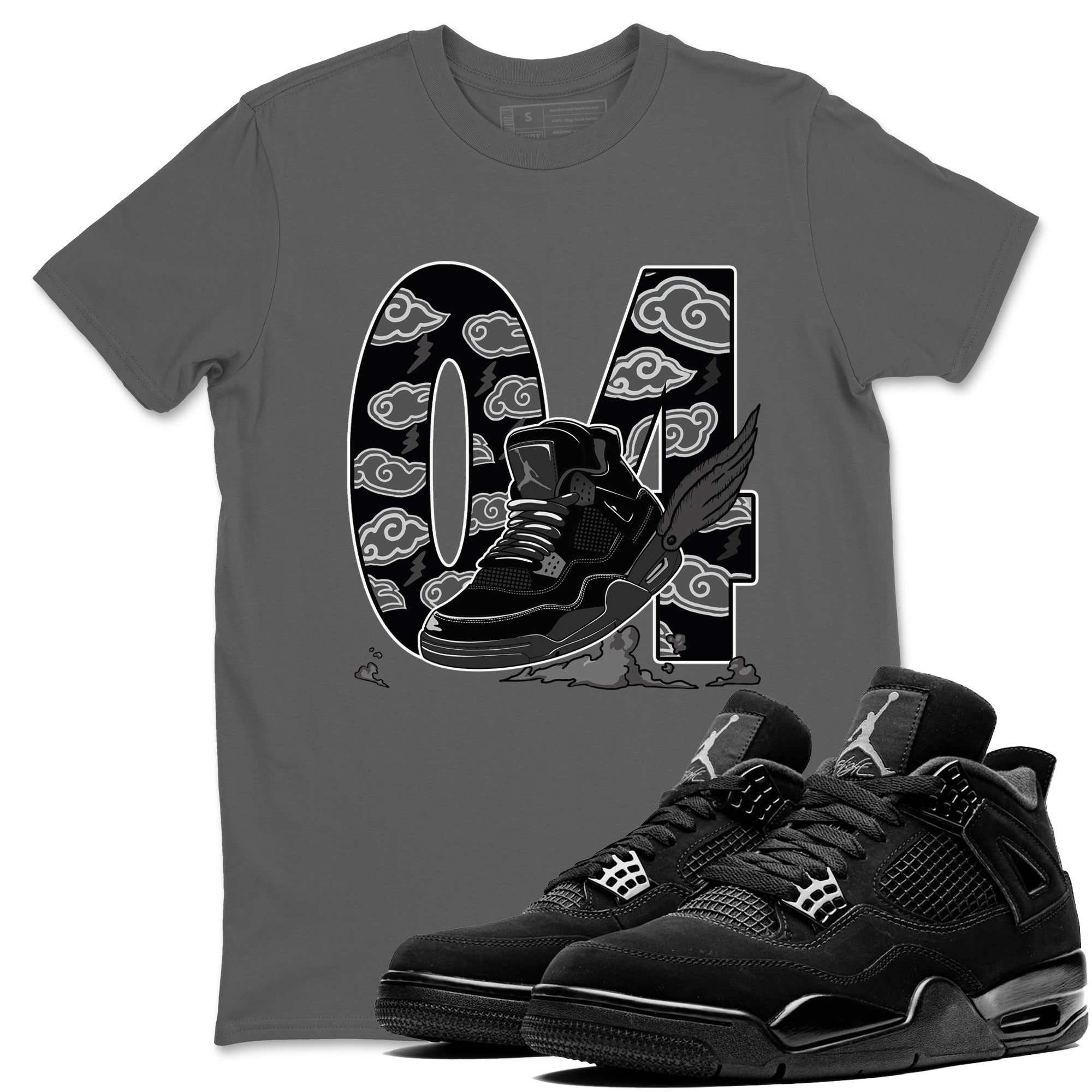 Fly To The Clouds snkmatch Tees - Air Jordan 4 Black Cat