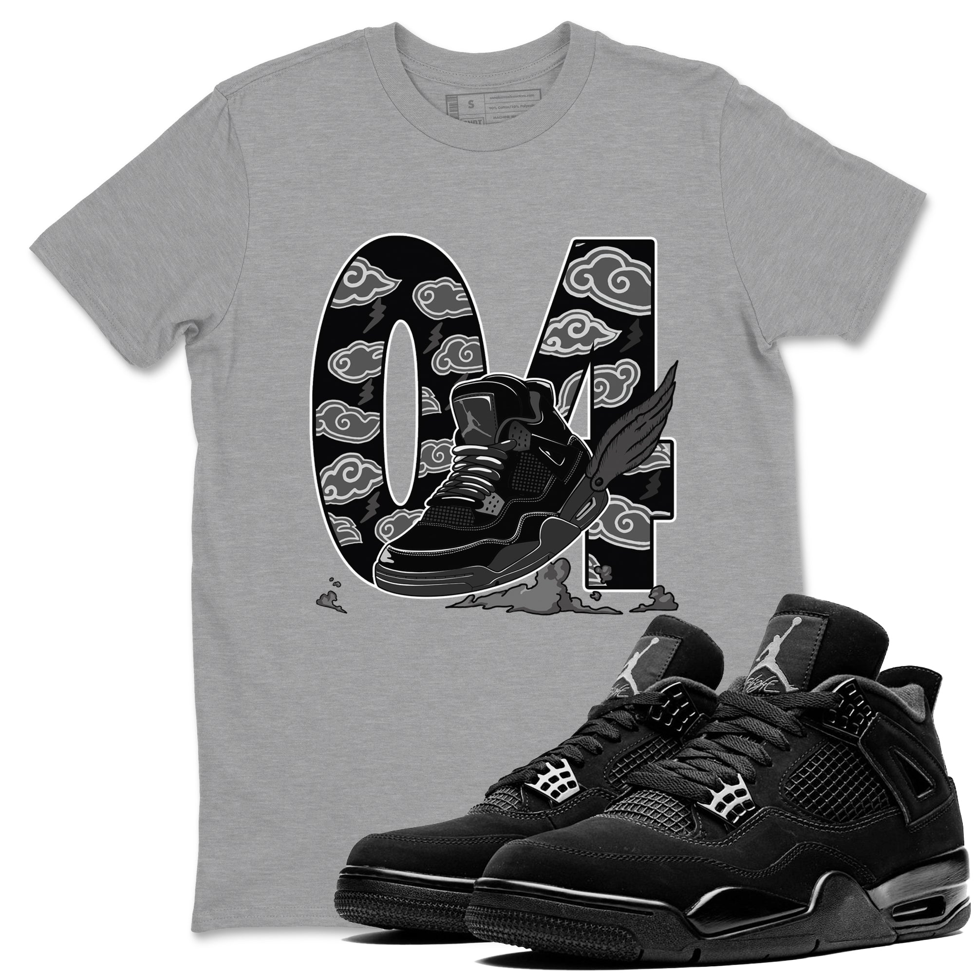 Fly To The Clouds snkmatch Tees - Air Jordan 4 Black Cat