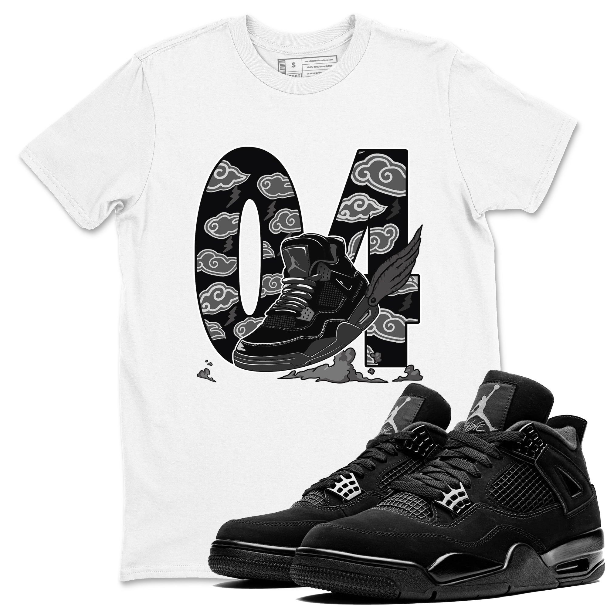 Fly To The Clouds snkmatch Tees - Air Jordan 4 Black Cat