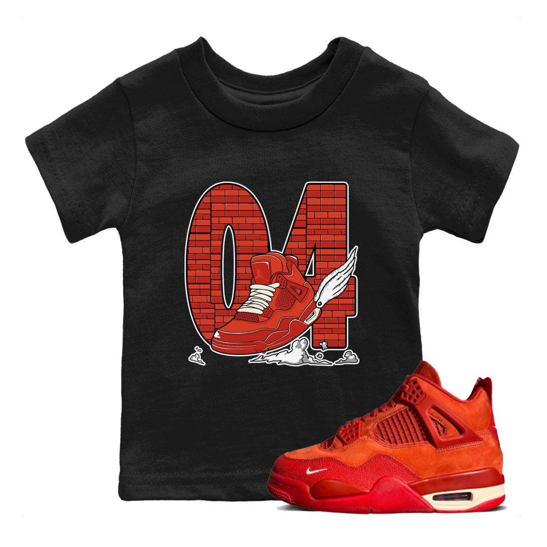 Fly To The Clouds snkmatch Tees Kids - Air Jordan 4 Brick By Brick