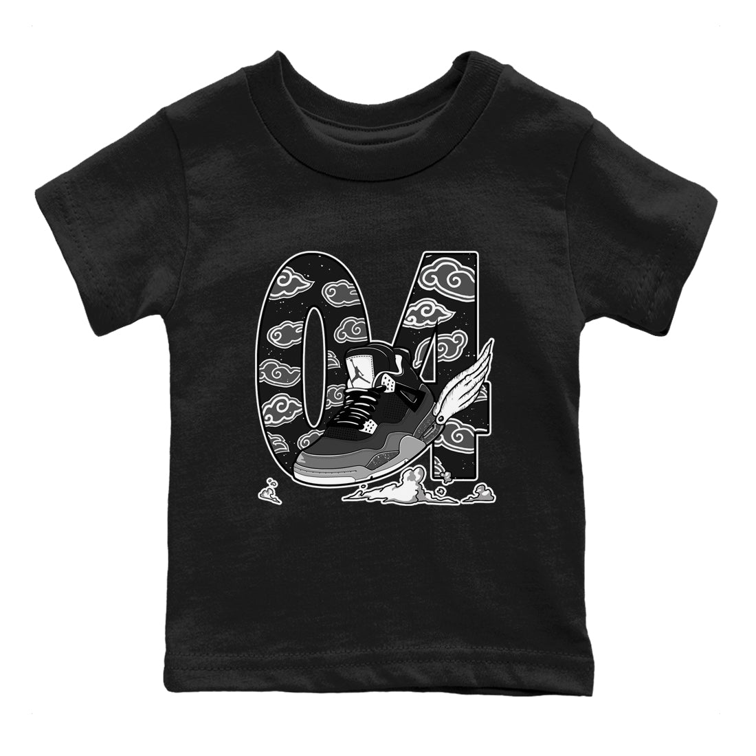 Fly To The Clouds snkmatch Tees Kids - Air Jordan 4 Fear