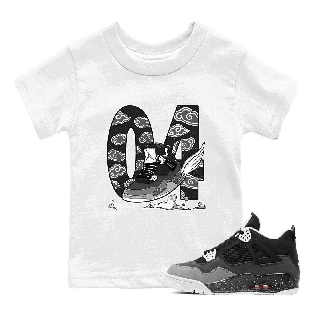 Fly To The Clouds snkmatch Tees Kids - Air Jordan 4 Fear