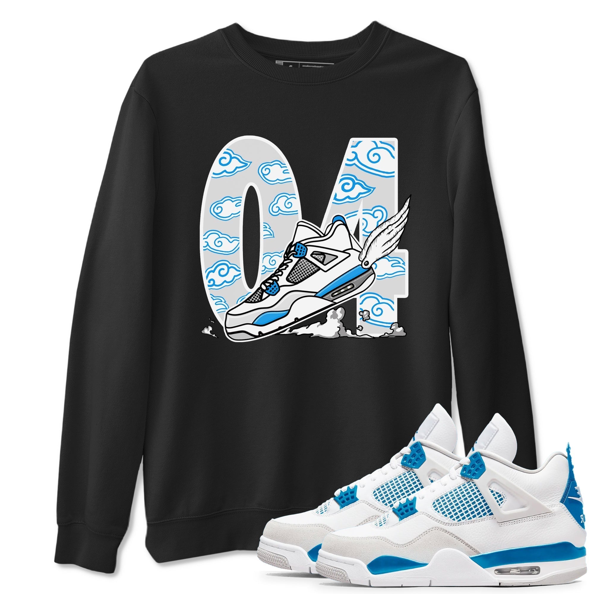 Fly To The Clouds snkmatch Tees - Air Jordan 4 Military Blue
