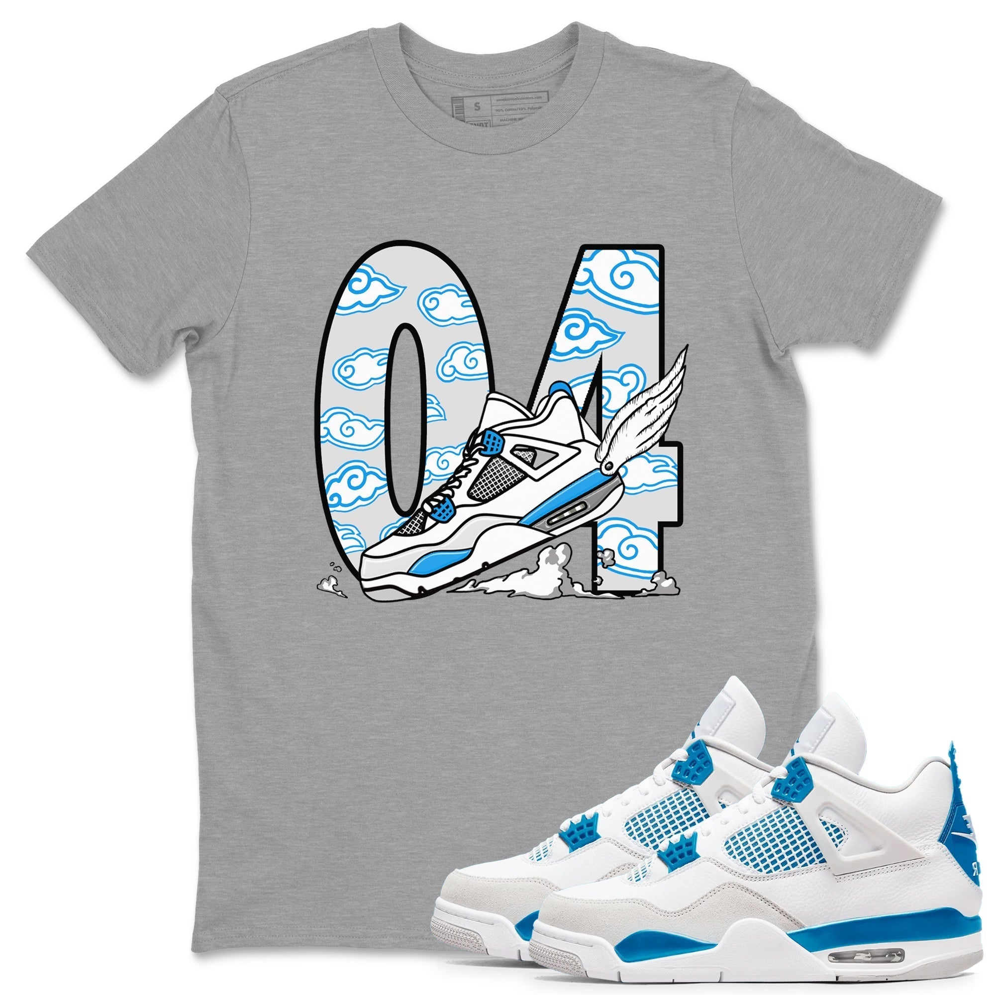 Fly To The Clouds snkmatch Tees - Air Jordan 4 Military Blue