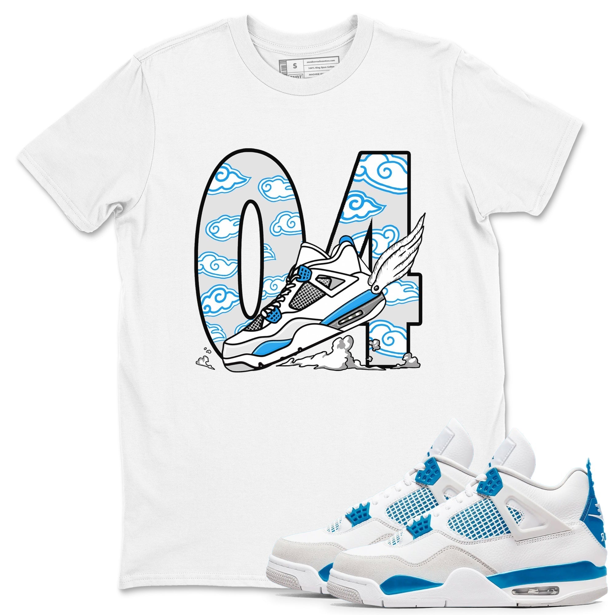 Fly To The Clouds snkmatch Tees - Air Jordan 4 Military Blue