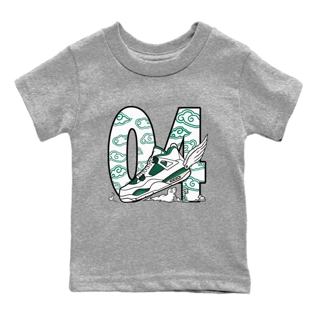 Fly To The Clouds snkmatch Tees Kids - Air Jordan 4 Oxidized Green