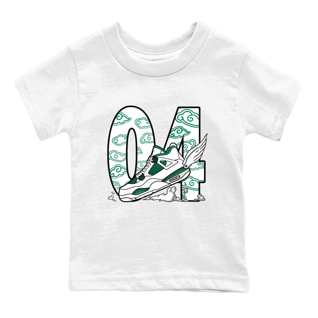 Fly To The Clouds snkmatch Tees Kids - Air Jordan 4 Oxidized Green