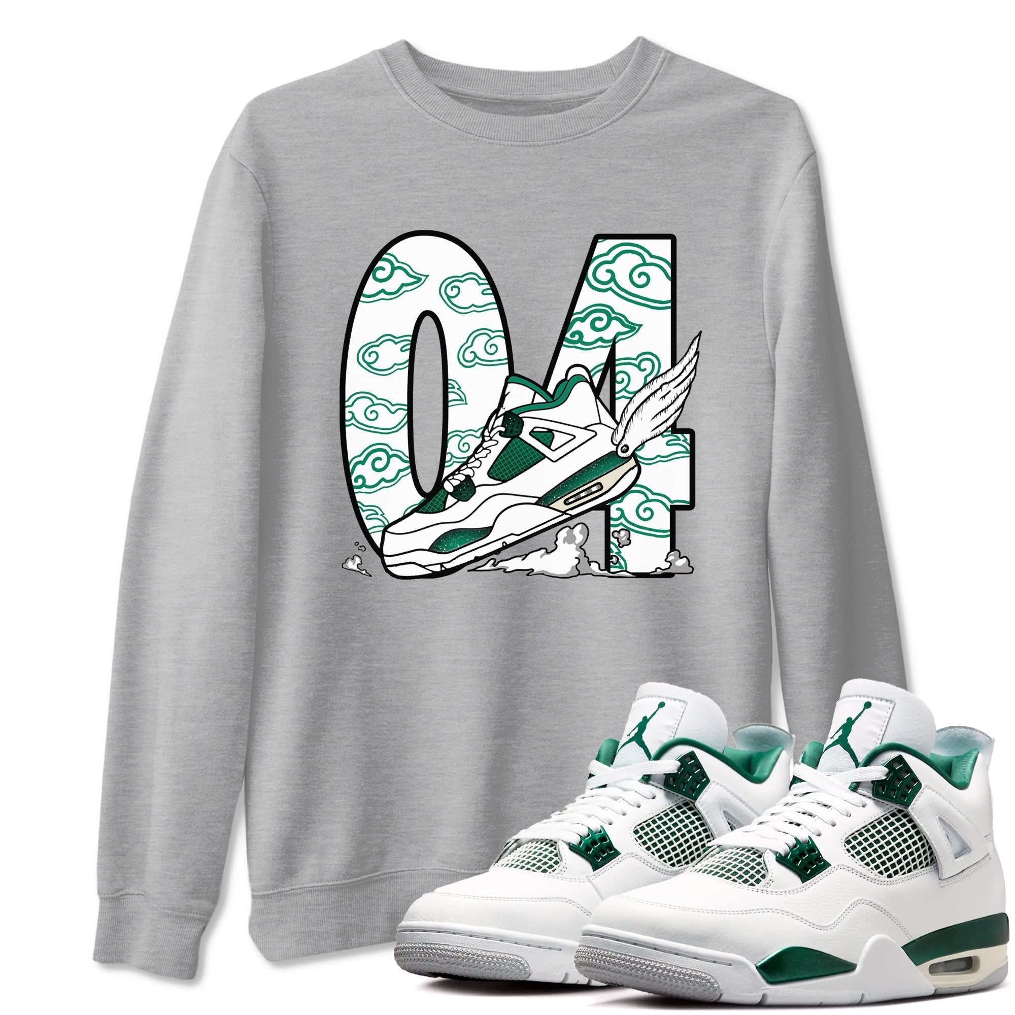 Fly To The Clouds snkmatch Tees - Air Jordan 4 Oxidized Green