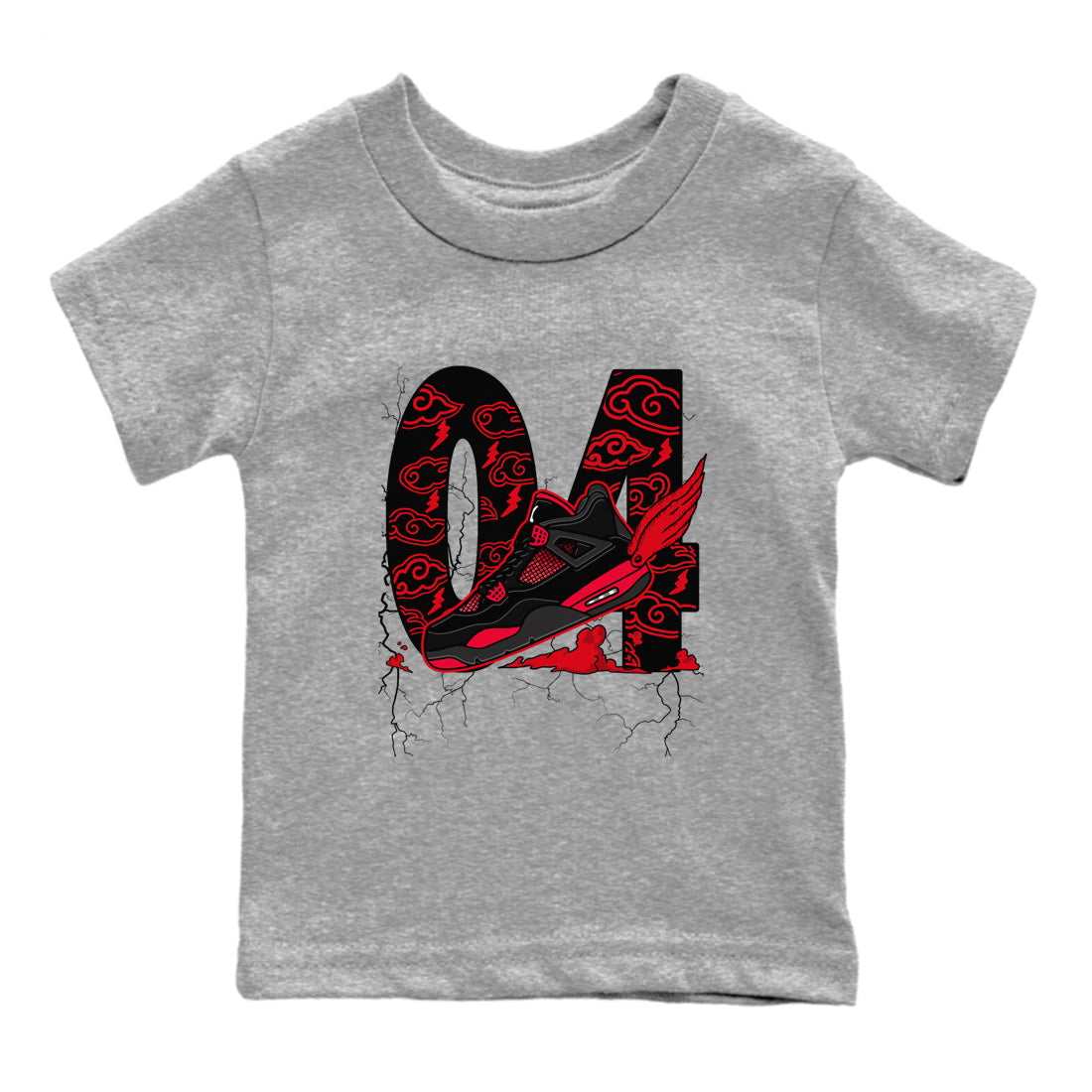 Fly To The Clouds snkmatch Tees Kids - Air Jordan 4 Red Thunder