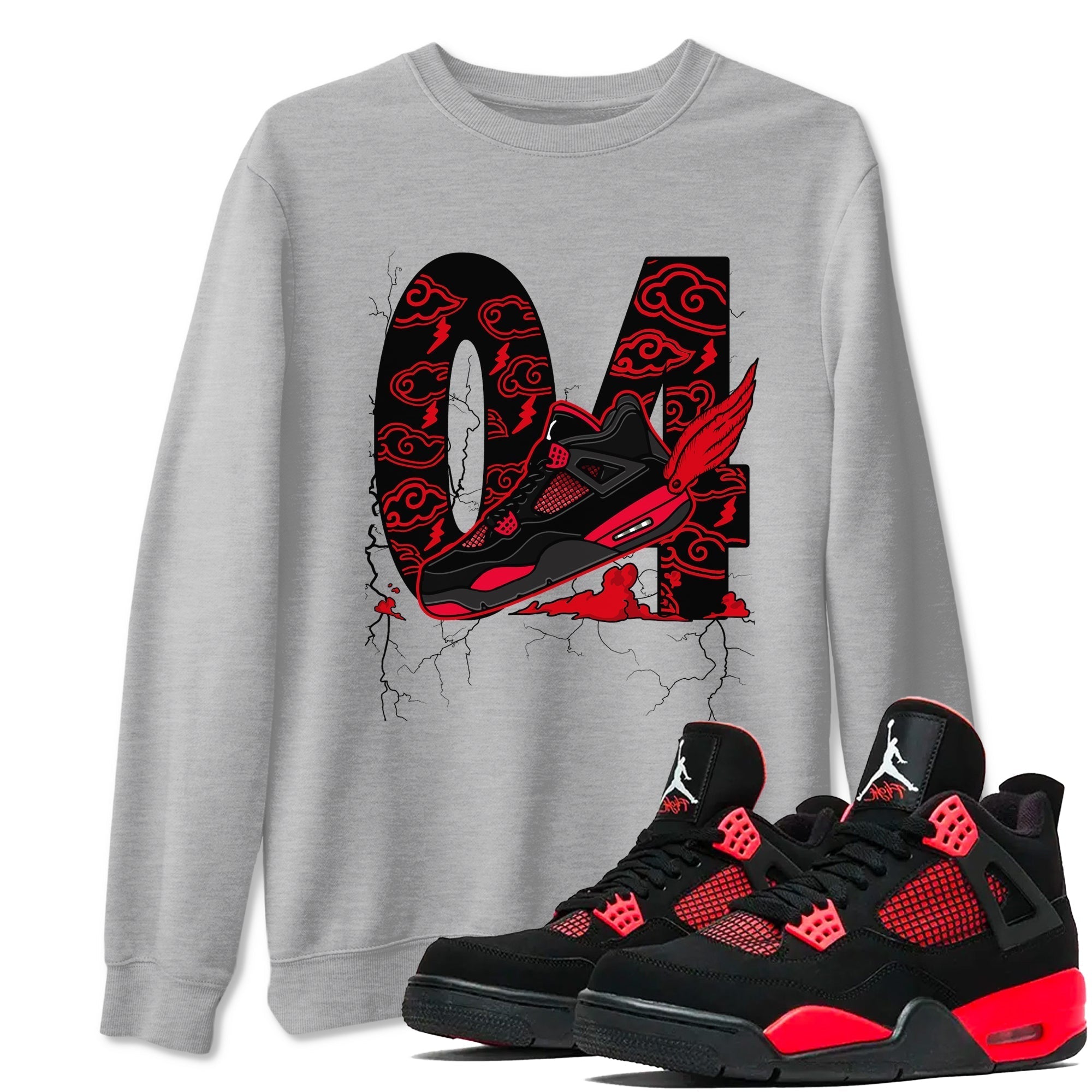 Fly To The Clouds snkmatch Tees - Air Jordan 4 Red Thunder