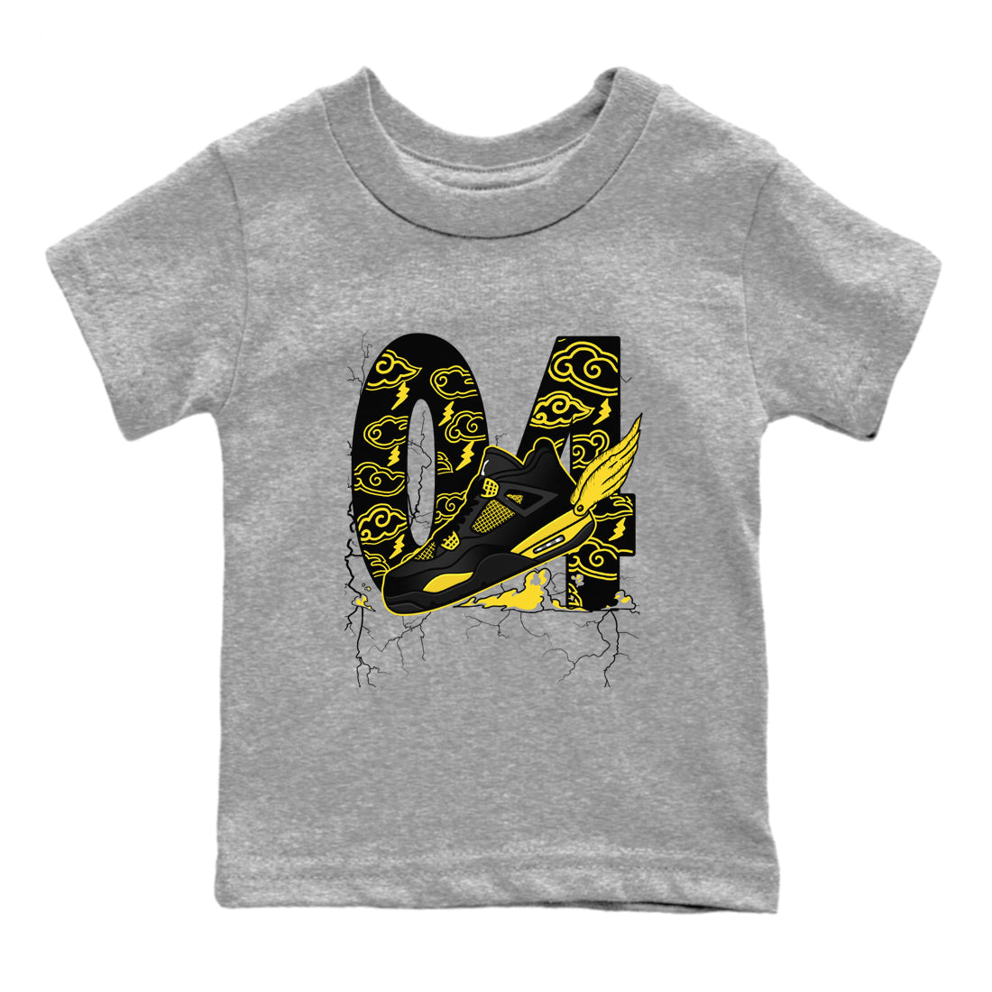 Fly To The Clouds snkmatch Tees Kids - Air Jordan 4 Thunder